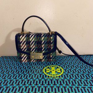 Tory Burch Plaid Top Handle Purse